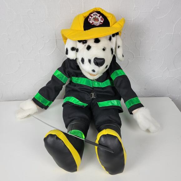 Silly Puppets Fireman Dog Puppet 23" Dalmatian Animal Plush 2008 Rod - Picture 4 of 16